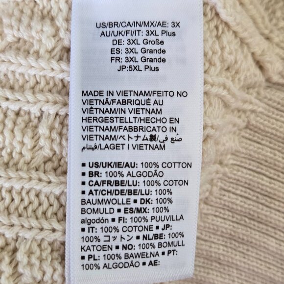 NWT Women's Cream Long Sleeve Casual Knit Sweater - Size - 3XL - Picture 5 of 6